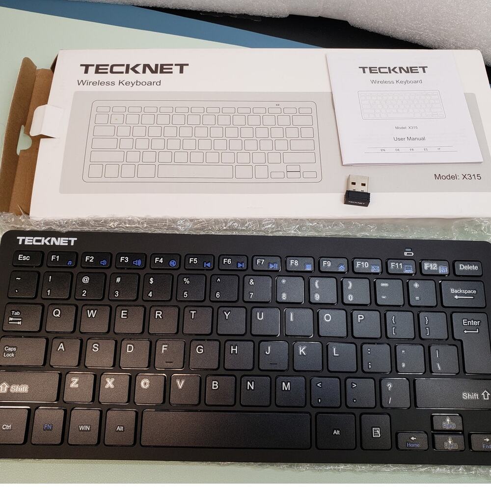 Wireless Keyboard. Tecknet X315. Black 2.4GHz Slim